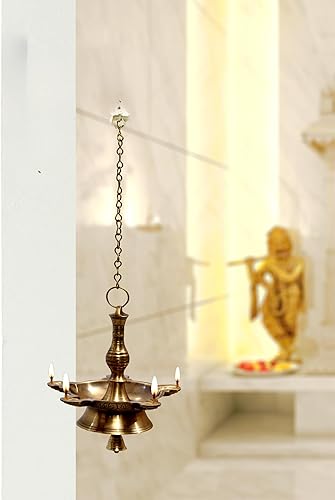 Portavelas hecho a mano indio Velas espirituales de latón Diya colgante de latón Lámpara de latón Diwali Diya