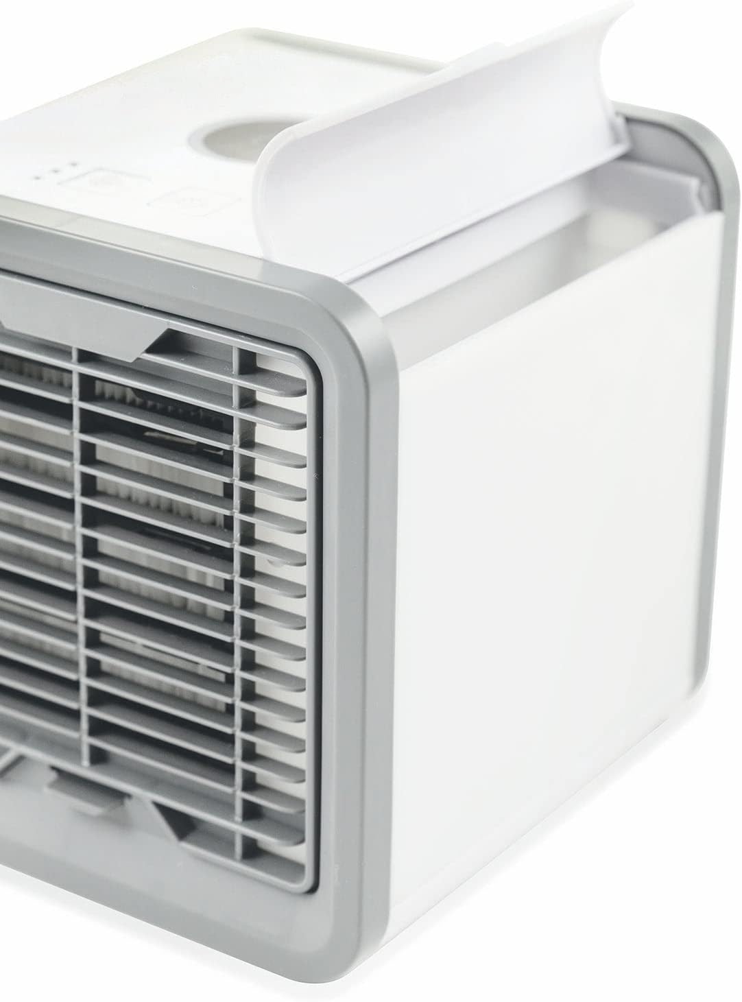 Close-up of the open water reservoir on the Kooper 2191600 air cooler, ready for filling.