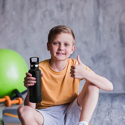 Miniatura 6 de Mollcity Botella de agua pequeña de acero inoxidable de 12 onzas con aislamiento al vacío para la vuelta a la escuela, botella de agua deportiva de