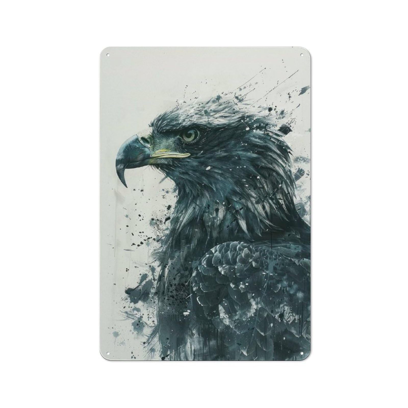 Junmoney Eagle Majesty Painting Rustic Metal Sign 30X20cm For Lounge Or Reading Corner, For Reading Corner Decorators