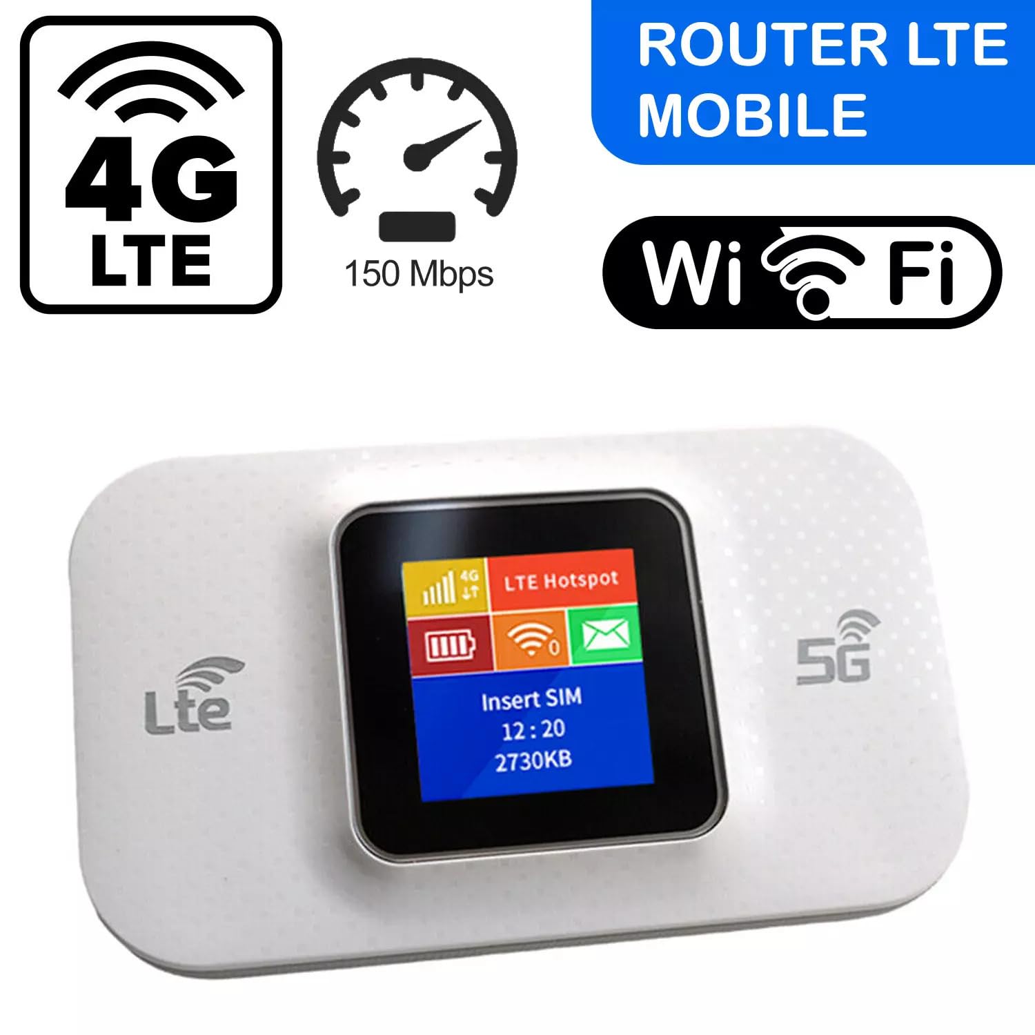 MODEM WIFI PORTATILE 4G/5G UNIVERSALE DA 150MBPS ROUTER MOBILE CON DISPLAY LED