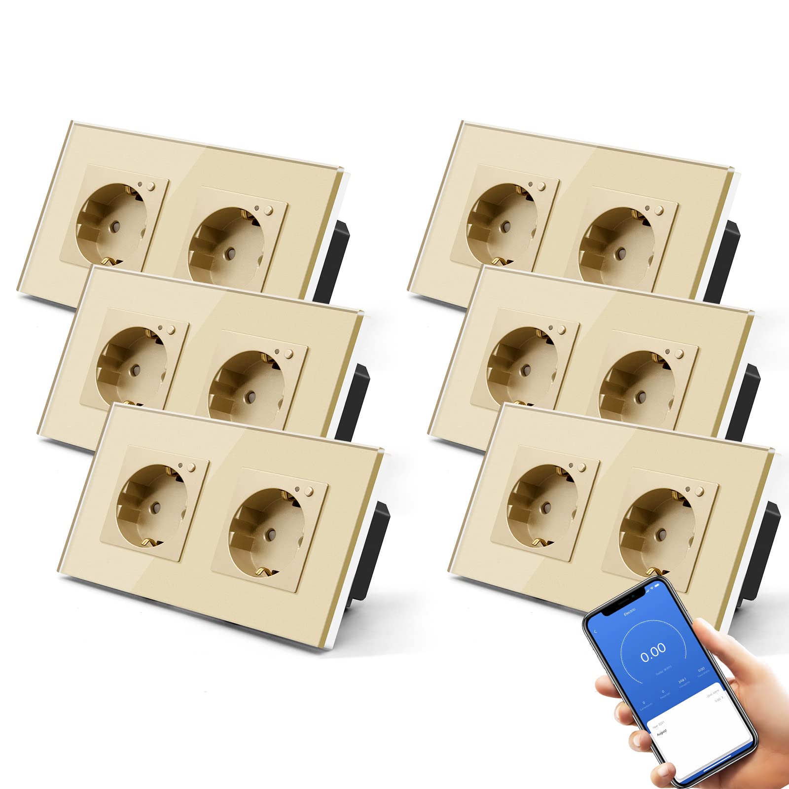 BSEED Enchufe Inteligente con 20W USB y Tipo C,Mate Enchufe Pared Wifi con Medidor Consumo,Control Remoto por APP & Voz,Requiere Cable Neutro,1 Enchufe,Blanco 86mm — view 94