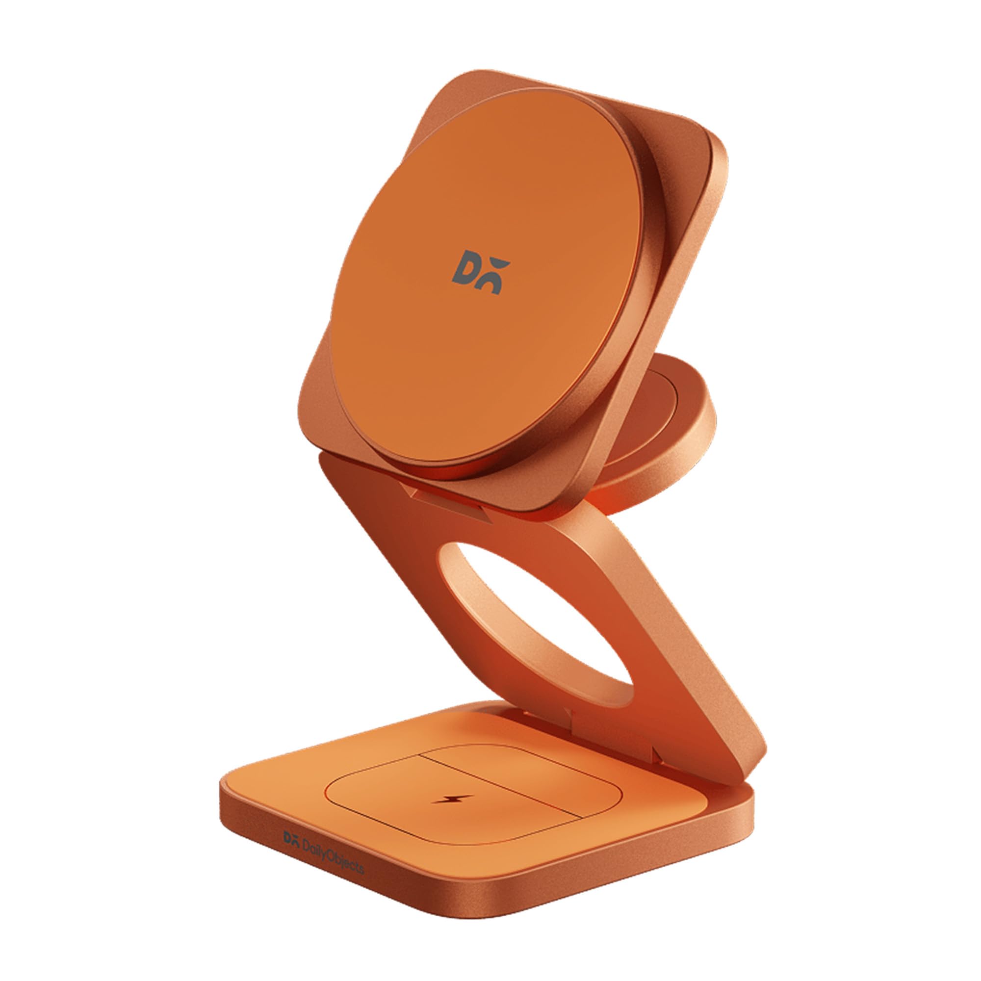 DailyObjects Surge Foldaway 3-in-1 Qi2.2-Certified MagSafe-Compatible Wireless Charger with 25W Fast Charging, Premium Compact Design, Charges iPhone, AirPods & Apple Watch – Orange-image-16