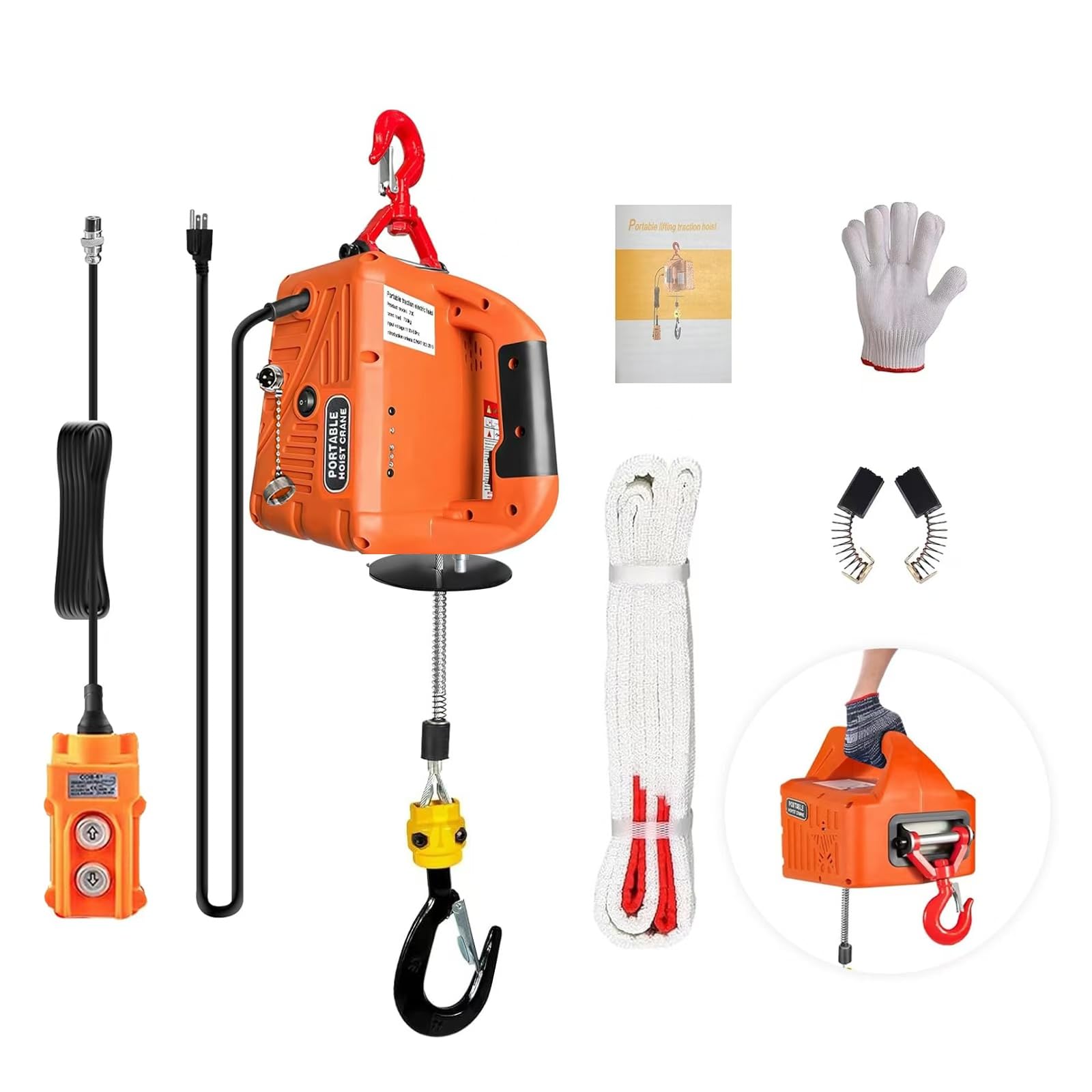 3-in-1 Electric Winch - Remote Control Lift Crane -10