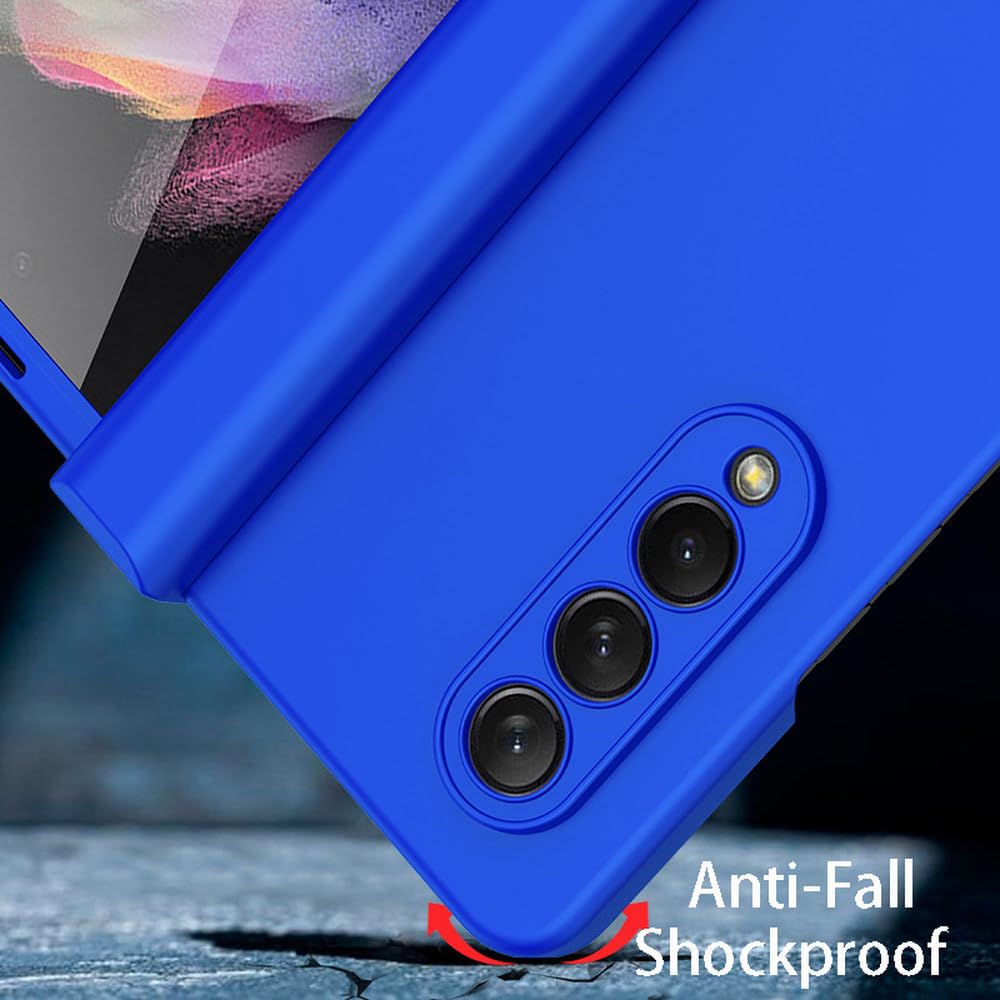 Custodia pieghevole ultra sottile per Samsung Galaxy Z Fold 4 5G Fold4 Fold3 Fold 5 Custodia rigida color caramello con protezione completa a 360 gradi,5,Per Samsung Galaxy Z Fold 3
