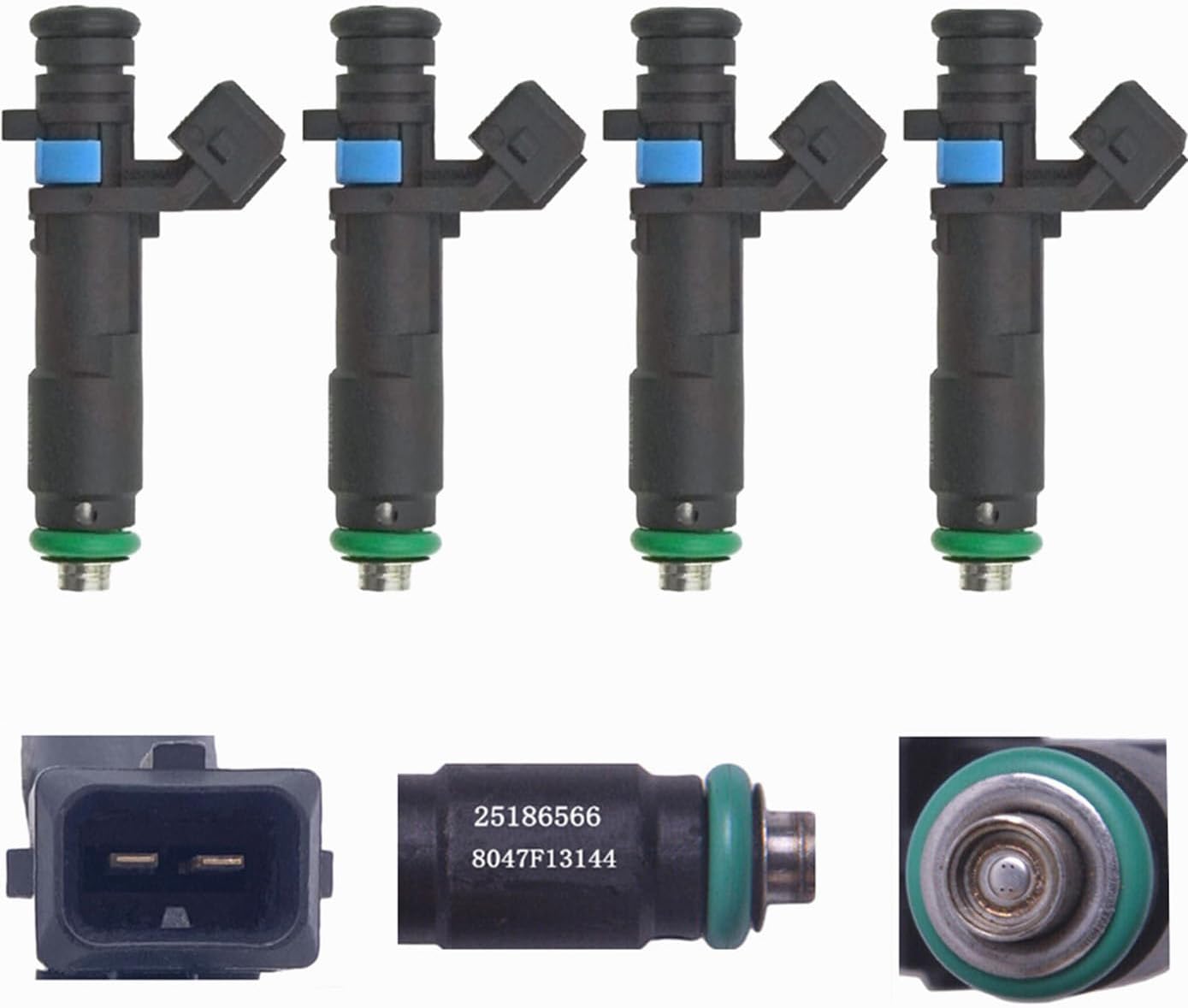 Set of 4PCS Fuel Injectors Replacement For Chevrolet Spark 2012, Spark Classic 2016-2017, Beat 2018-2020, 1.2L, Replace OE# 25186566, 25194429,8047F13144,C111032 INJ675