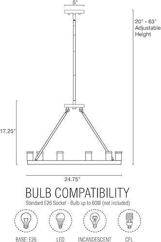 Miniatura 5 de Kira Home Jericho - Lámpara de araña rústica grande de 36 pulgadas, con ruedas de carro, estilo rústico y grande, luz redonda para isla de cocina,