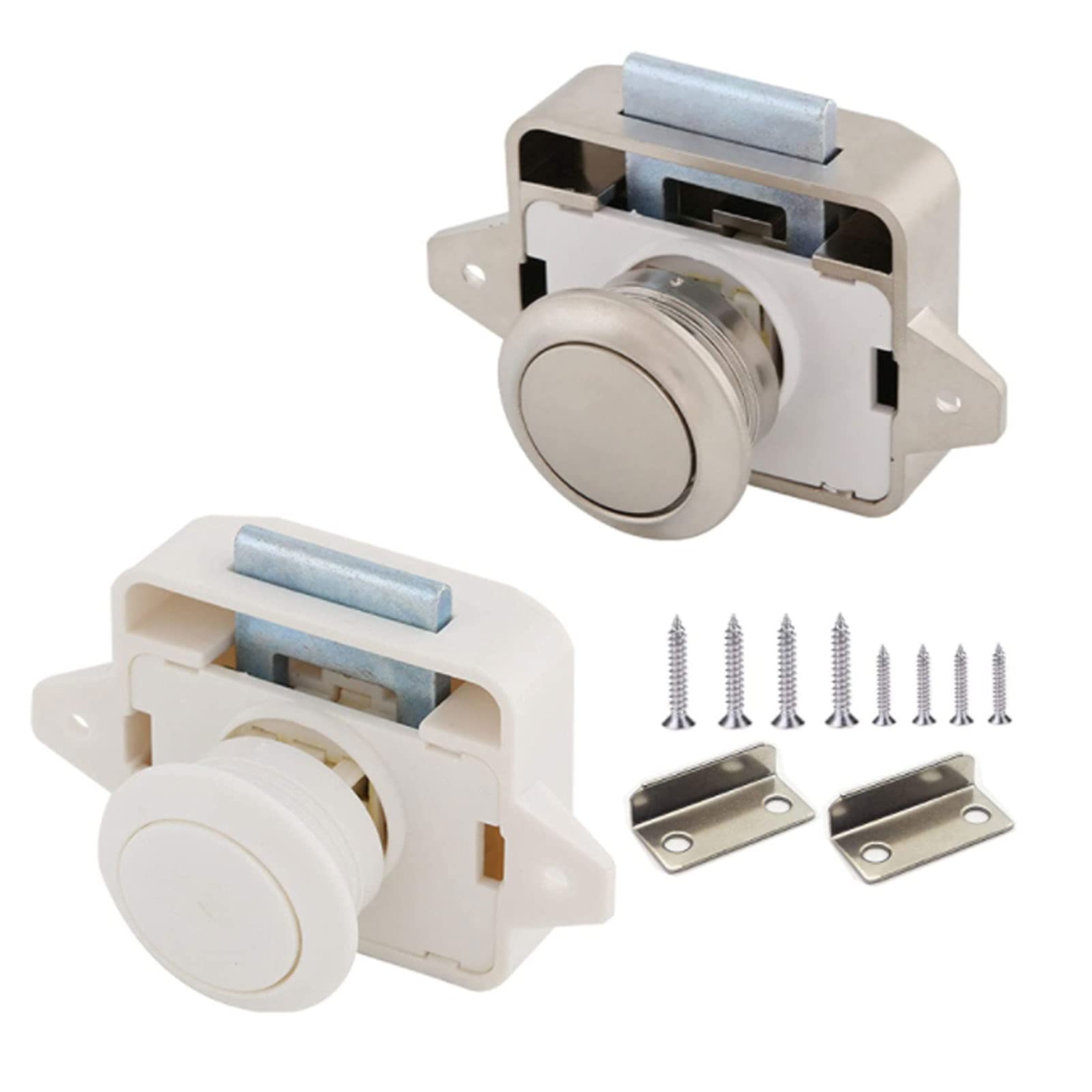ZHANGERDIAN Car Push Lock RV Caravan Boat Motor Home Cabinet Lade Latch Button Locks Fit for meubels Hardware-accessoires (Color : PN ZHANGERDIAN Car Push Lock RV Caravan Boat Motor Home Cabinet Lade Latch Button Locks Fit for meubels Hardware-accessoires (Color : PN