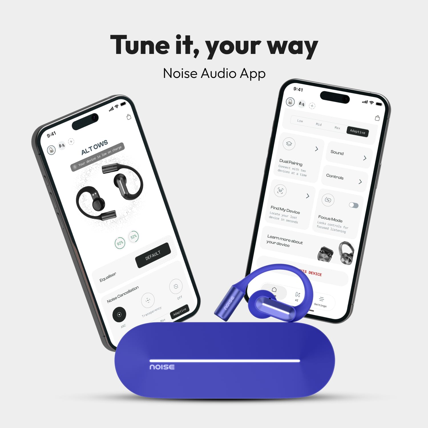 Noise Alt Buds Open Wireless Open-Ear Earbuds (2026), Red Dot Award-Winning Design, Hi-Res LHDC Audio, AI-Powered, Quad Mic ENC, App Support, Up to 35H Playtime, Bluetooth v6.0 (Chosen Black) — Amazon image 9