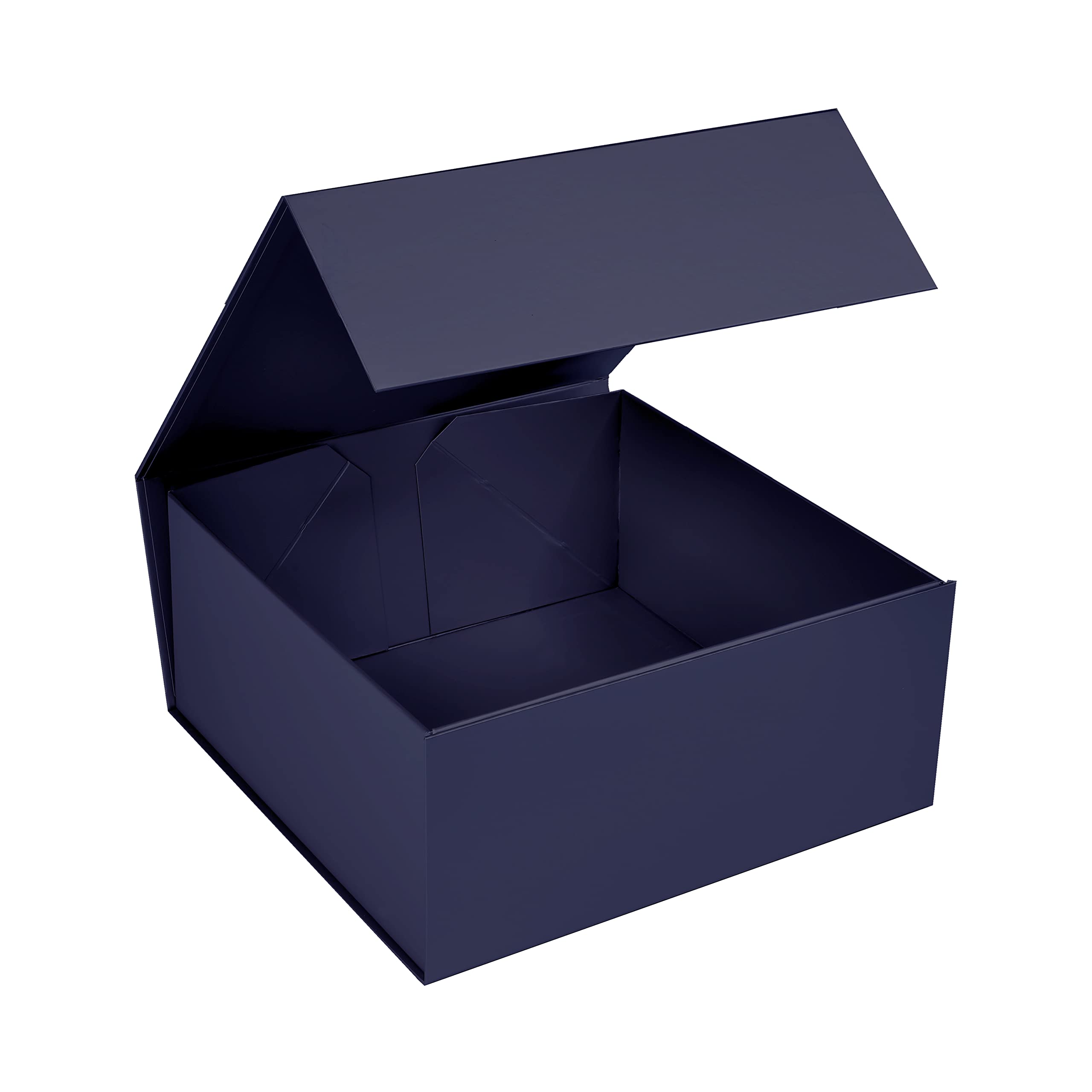 Cecobox - Confezione da 5 scatole pieghevoli opache con coperchio magnetico per confezioni regalo, 20,3 x 20,3 x 7,9 cm, colore: blu navy