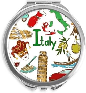 Italy Landscap Animals National Flag Hand Compact Mirror Round Portable Pocket Glass
