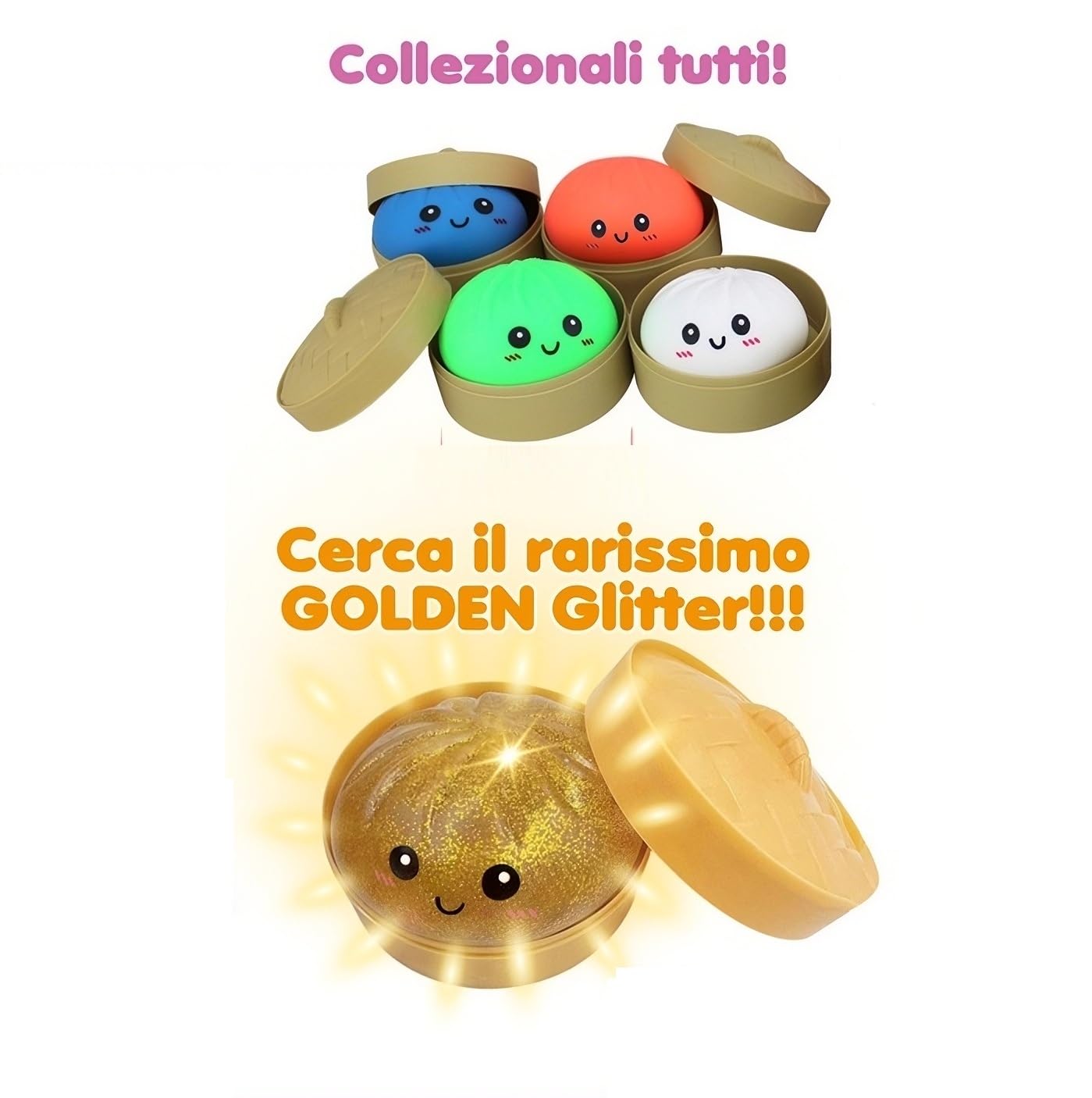 Baozi Squishy morbido Kawaii antistress pocket 5,5 cm – Giocattolo per bambini soft touch sensoriale Raviolo Cinese - colleziona tutti i colori e scegli quanti Baozi ricevere ! (1, Pocket)