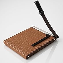 CANOFF Paper Cutter Guillotine,12 Inch A4 Paper Cutting Board,12 Sheets Capacity, Heavy Duty Metal Base, Dual Paper Guide Bars,Professional Paper Cutter for Home,Office (Colour May be Vary) (Brown)