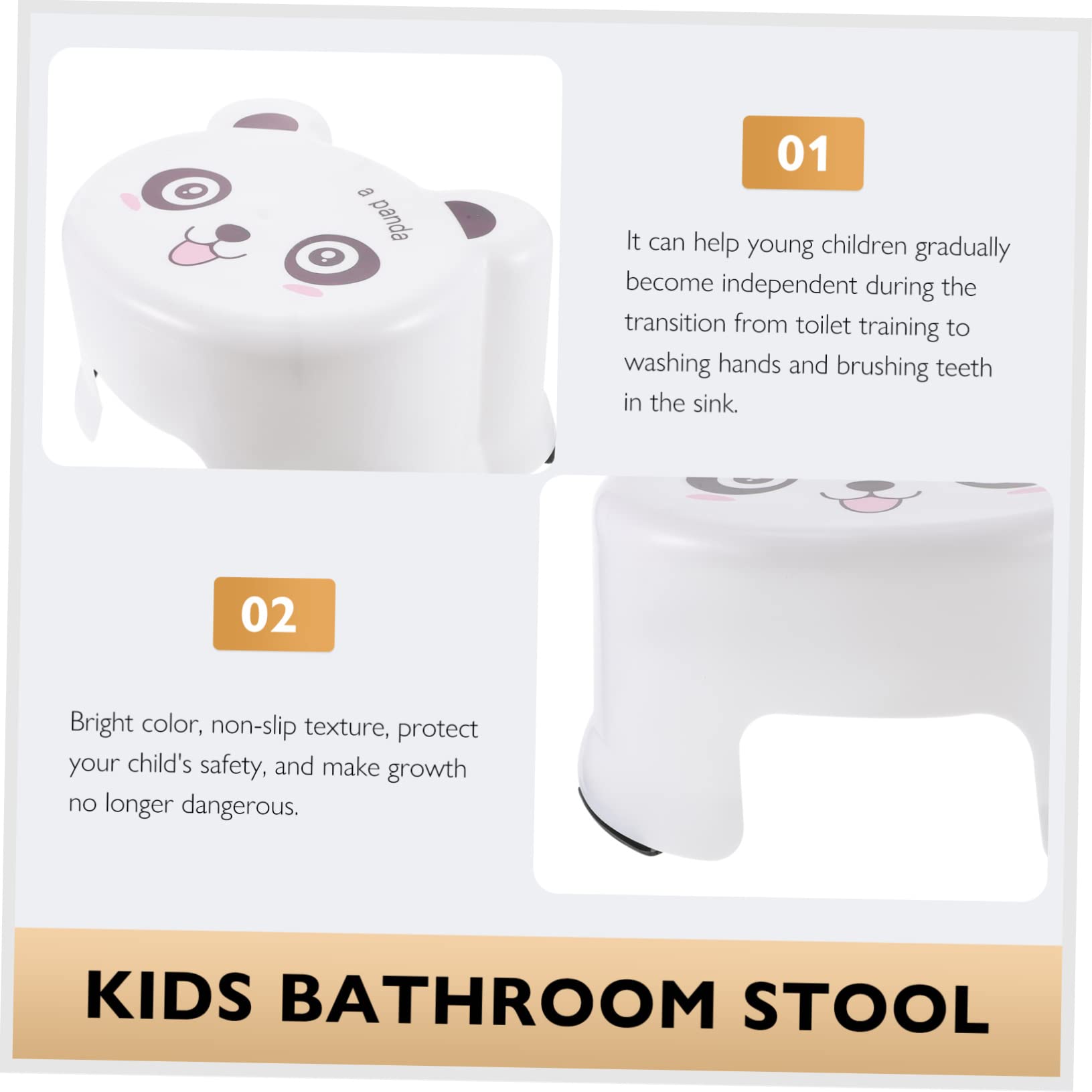 MAGICLULU Panchetto per Bambini in Plastica Bianco Antiscivolo Texture, Leggero e Resistente, per Bagno e L'addestramento al Vasino