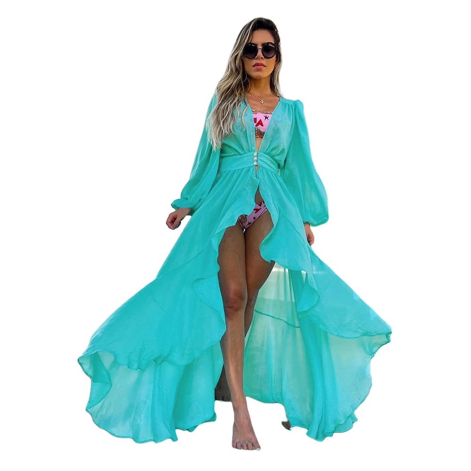 Bikini Beach Cover Up Tunics Long Kaftan Robe De Plage Sarong Beach Swimsuit Cover-Ups