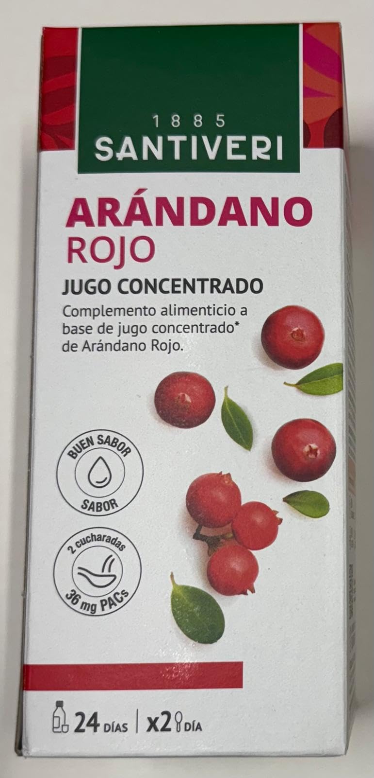 Mirtillo rosso concentrato Santiveri, 490 ml