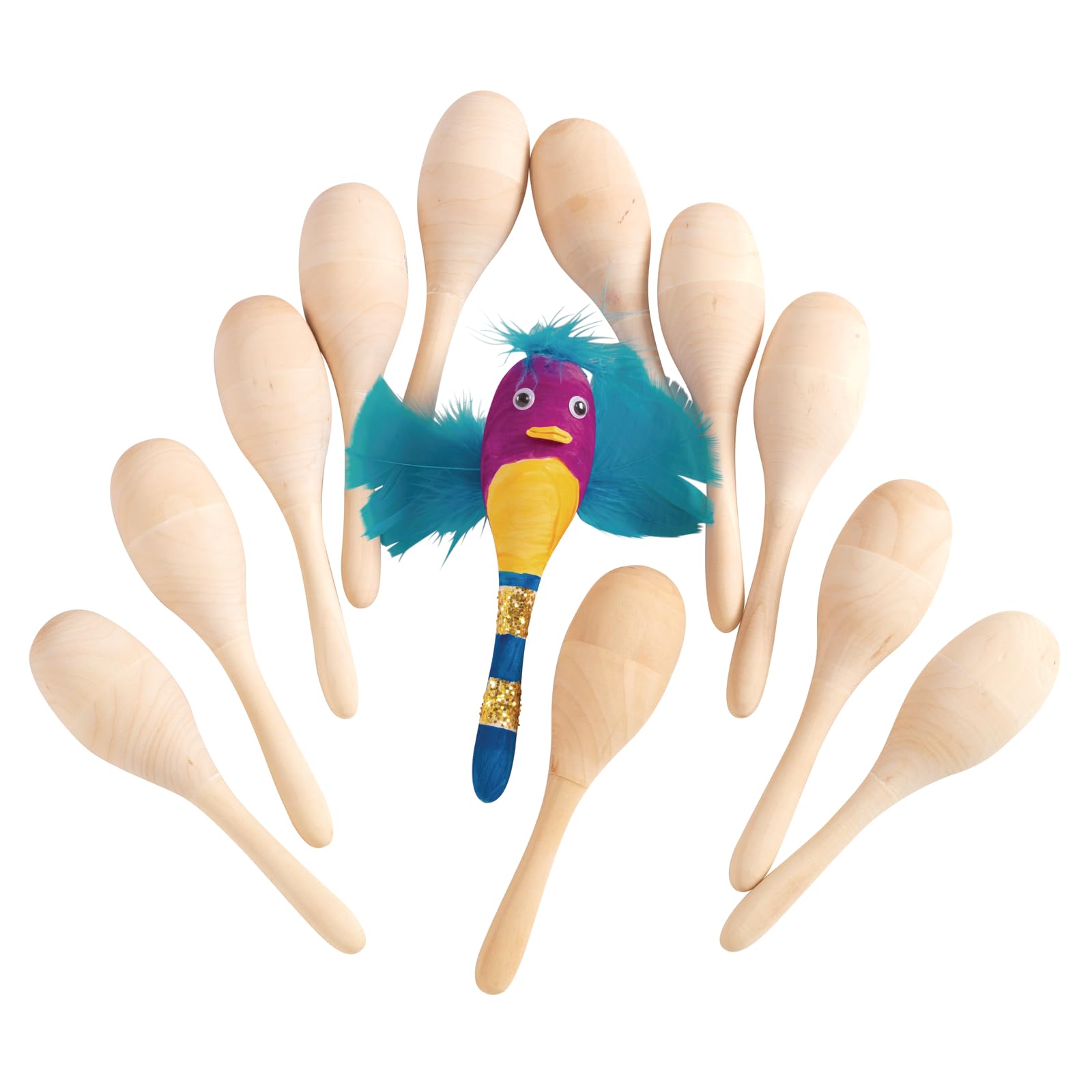 Colorations Maracas - Juego de 12 maracas de madera