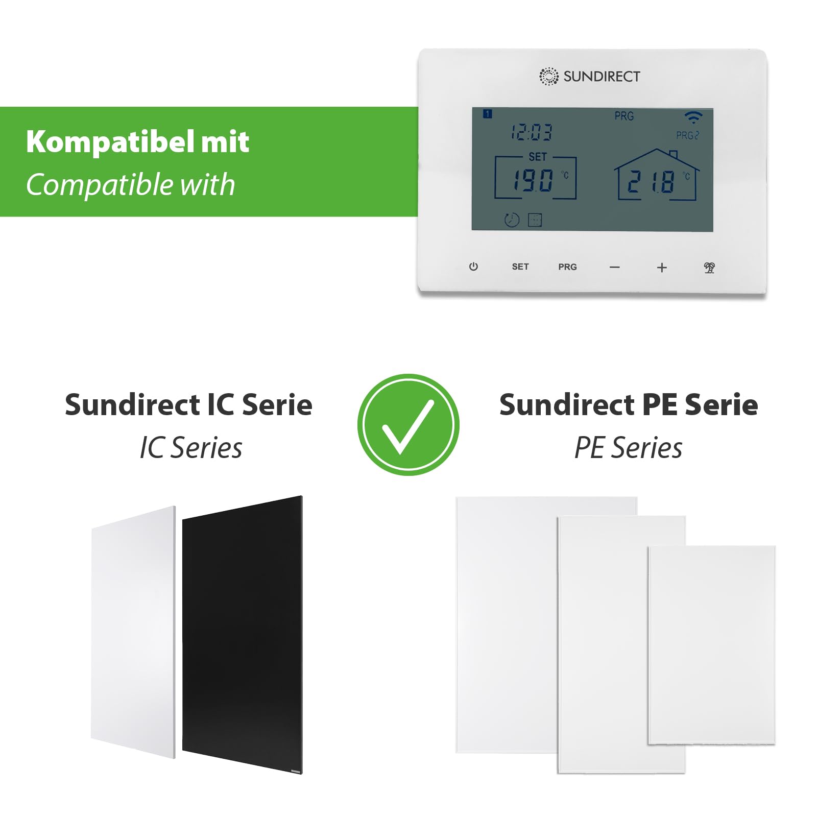 SunDirect Smart2.0 Pro – Termostato inalámbrico – WiFi – Termostato inteligente – Pantalla táctil APP Control de pared empotrado