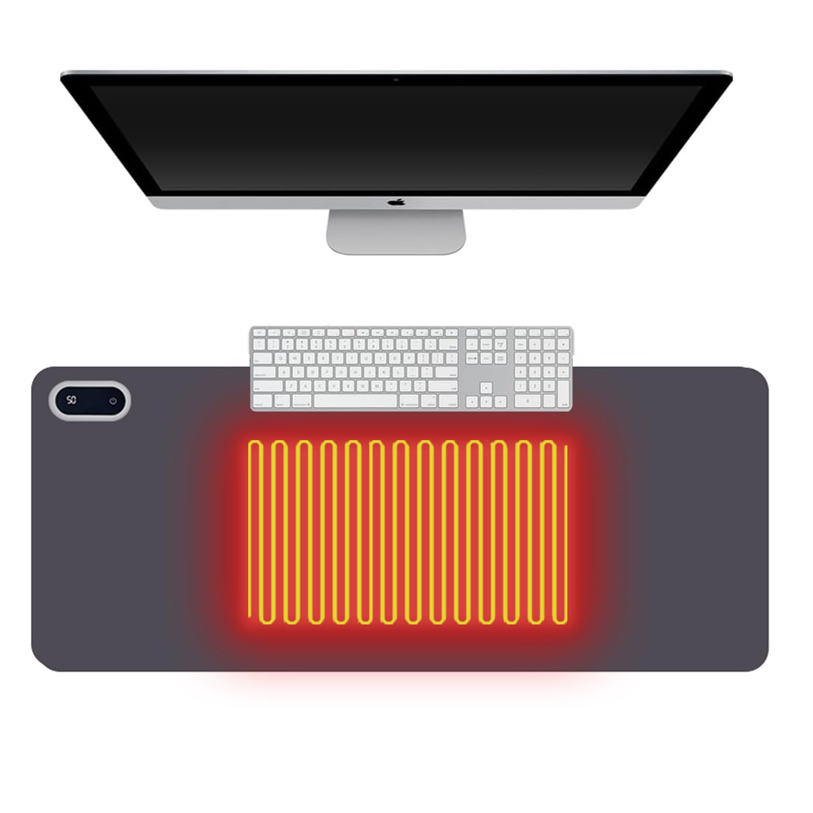 TASBER Heated Mouse Pad, 80x33 cm(31.5x13 in) Heated Desk Mat, Heated Mouse Mat with 5 Heat Levels & 4 Hours Automatic Shut-Off, Electric Desk Mat Mousepad Heater with Digital Display (Dark Grey)