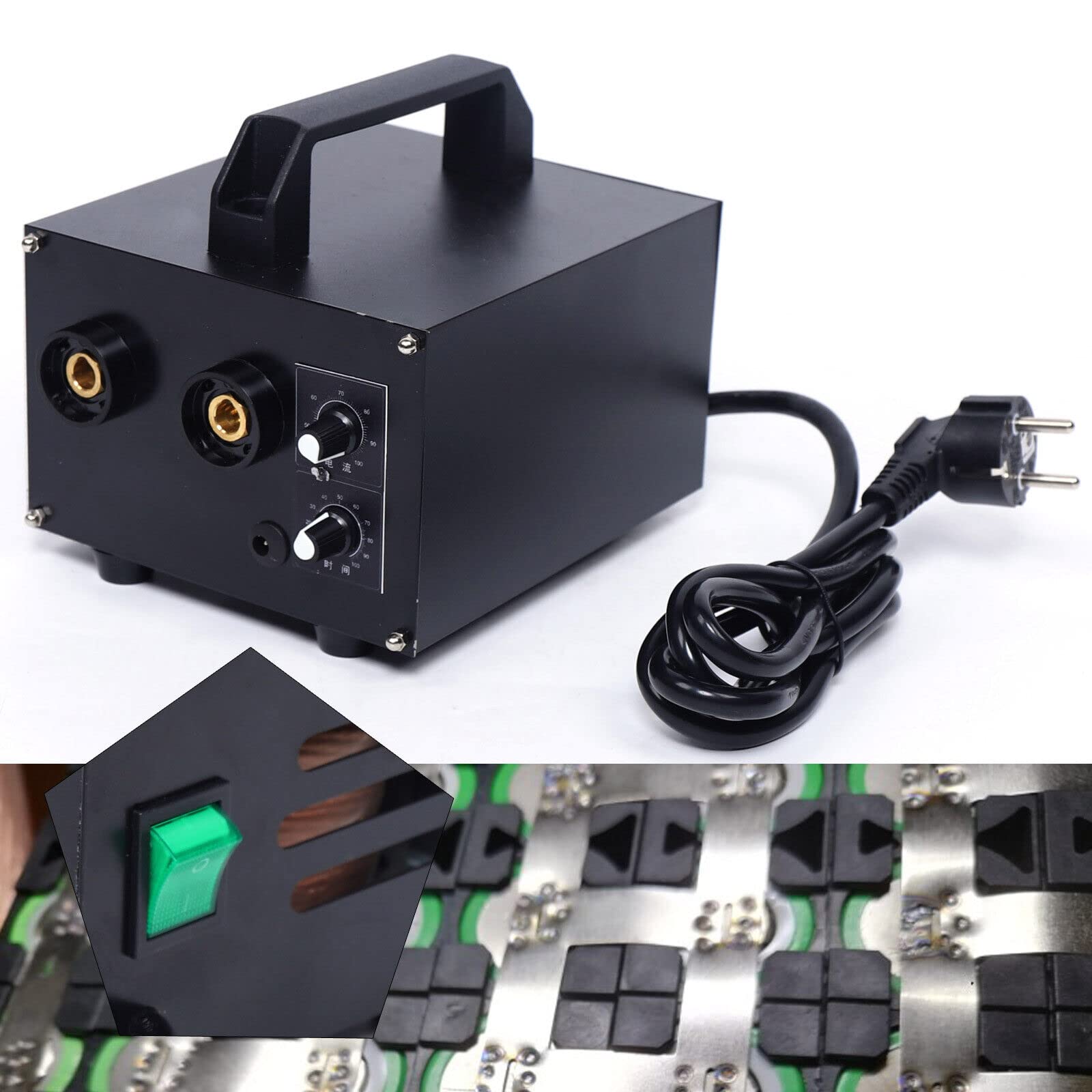 Soldadora por puntos de 220 V, máquina de soldar con batería de 1600 A, soldador profesional para soldadura precisa para montaje y mantenimiento de vehículos eléctricos, construcción de maquetas