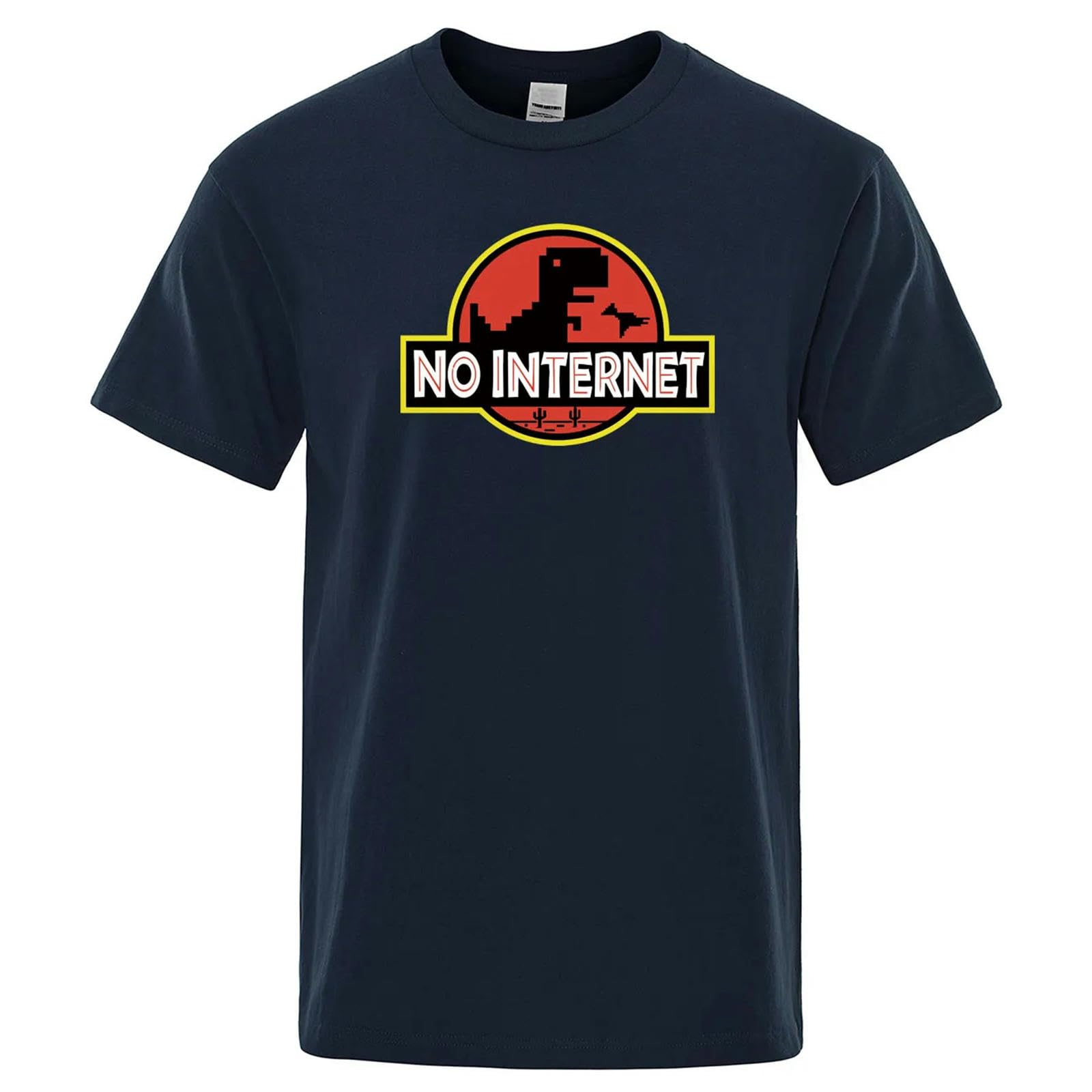 Camisetas Manga Corta Hombre Camiseta con Impresión De Dinosaurios Divertida para Hombres Casual Verano Suelta Hombres-Vino Rojo-l