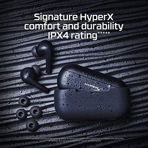 HyperX Cloud MIX Buds  True Wireless Earbuds, Bluetooth compatible, low latency gaming mode, USB-C wireless adapter, Long-Lasting Battery, 12mm Drivers, 3 Silicone Ear Tip Sizes, Black