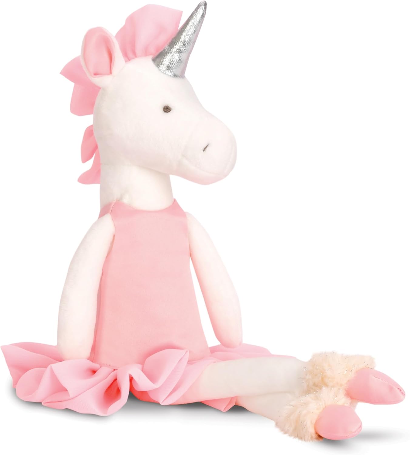 iscream Corps de Ballet Plush Allongé Unicorn Ballerina with Real Satin and Embroidered Accents for All Ages