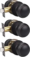 Vista 44 de KNOBWELL 8 Pack Black Door Knob for Hallway and Closet, Keyless Interior Passage Function, Round Non-Locking, Matte Black Handle