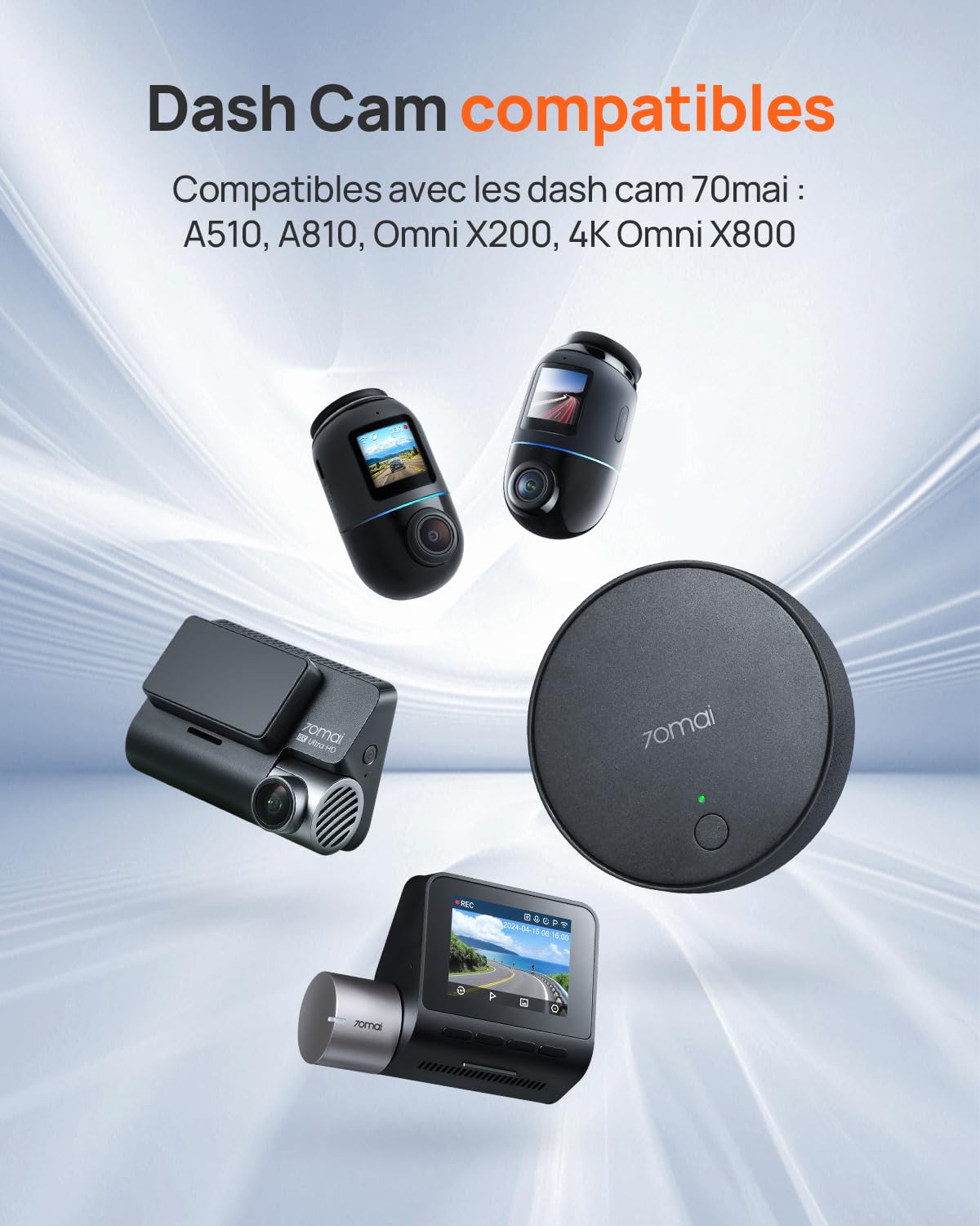 70mai 4G Kit de Câblage UP04 for Dash Cam 4K Omni/X800&A810&A510&T800&A810S, Surveillance de Parking Intelligent 24H, Surveillance en Temps réel, Alerte Instantanée, Localisateur Voiture par GPS
