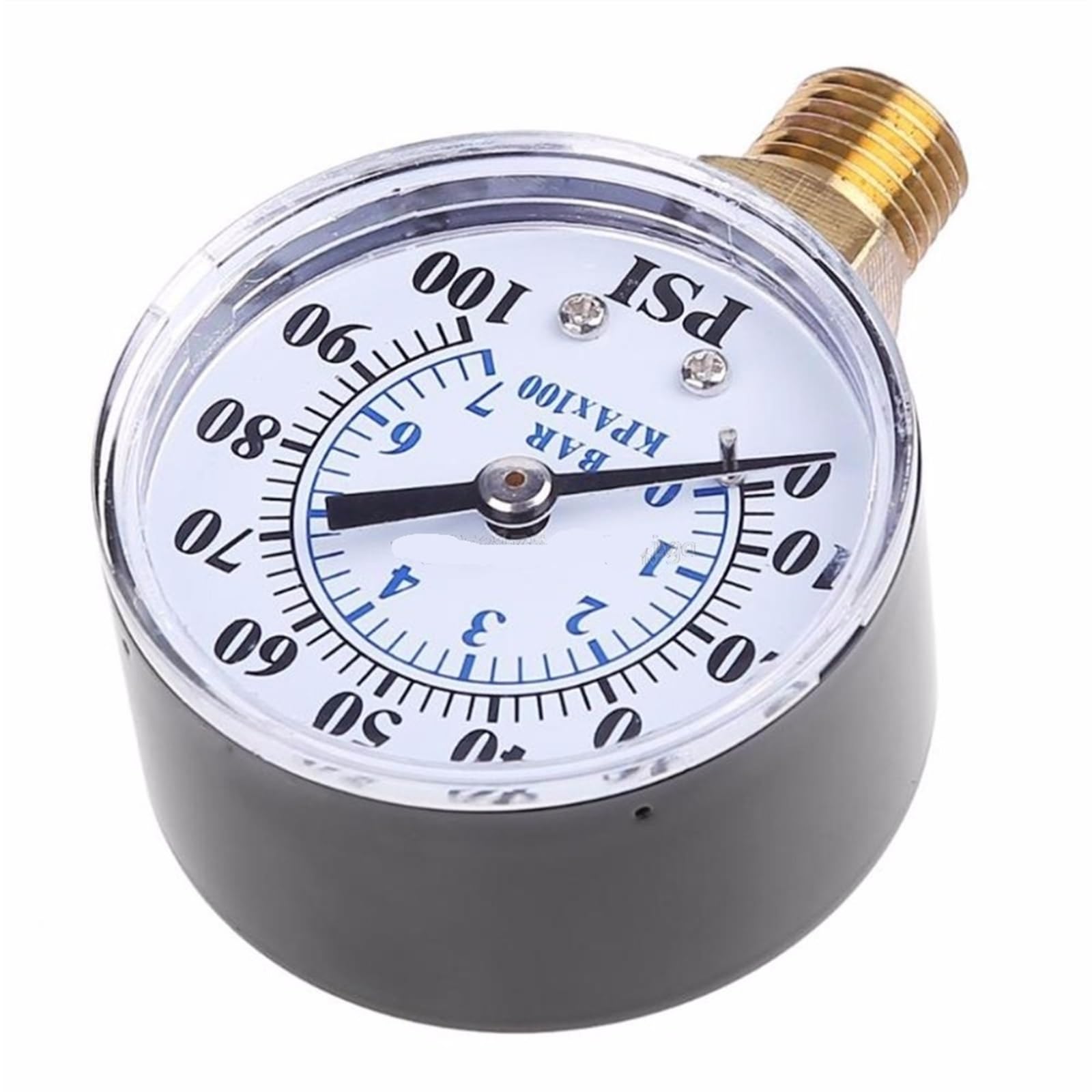 Manómetro de presión de agua,Manómetro mecánico, Manómetro 1/4'' NPT Rosca 0-100 PSI 0-7 Bar Agua Aire Gas Monitor de presión
