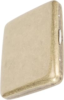 Metal Cigarette Case, Cigarette Pocket Holder Spring Button Stylish Extrusion Resistant Compact Brass Retro for Father for Outdoor(#4)