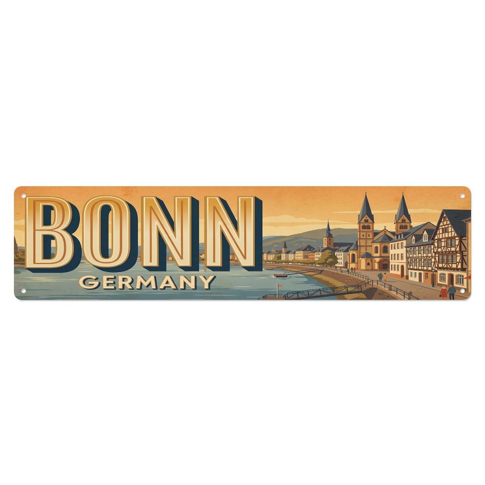 Retro Travel Germany Bonn Metal Tin Sign