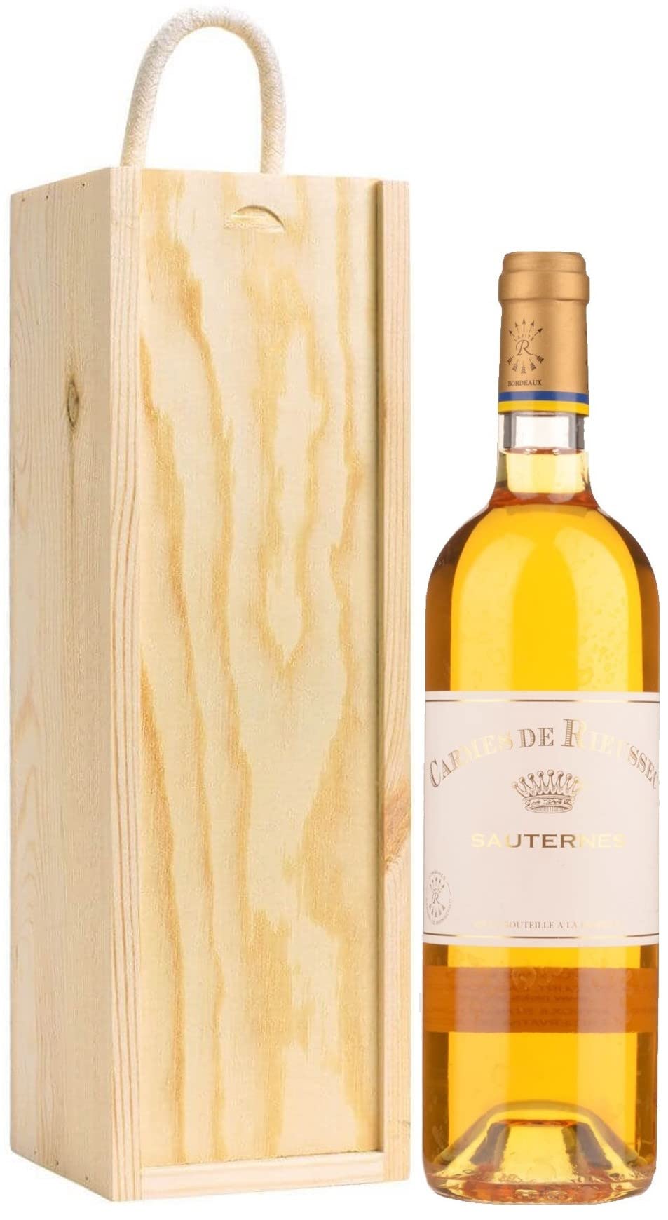 Carmes de Rieussec Sauternes (Rothschild, Lafite) – France 1 x 75cl, in a Wooden Gift Box - French Sweet White Wine Gift