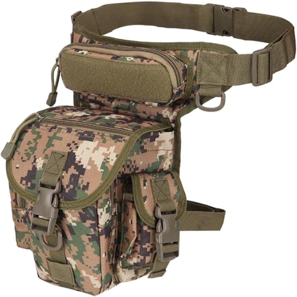 Waist Packs Utility Pouch Bag | Drop Leg Thigh Rig for Outdoor Hiking, Hunting, and Cycling | 800D Oxford Cloth Cross Over Hip Bag with Adjustable Straps - Jungle Digital