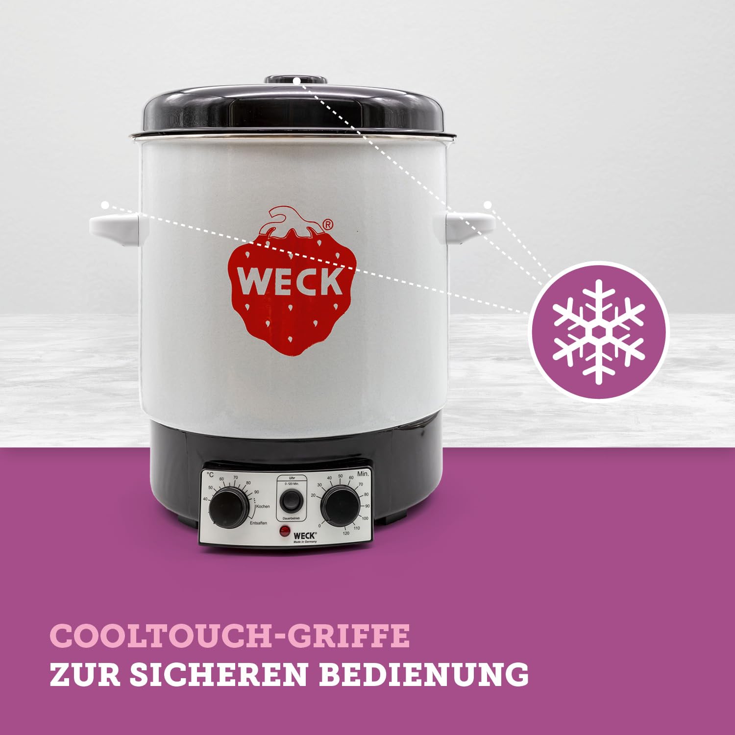 WECK Einkochautomat WAT 15 29 Liter emailliert Thermostat Zeitschaltuhr Schwarz