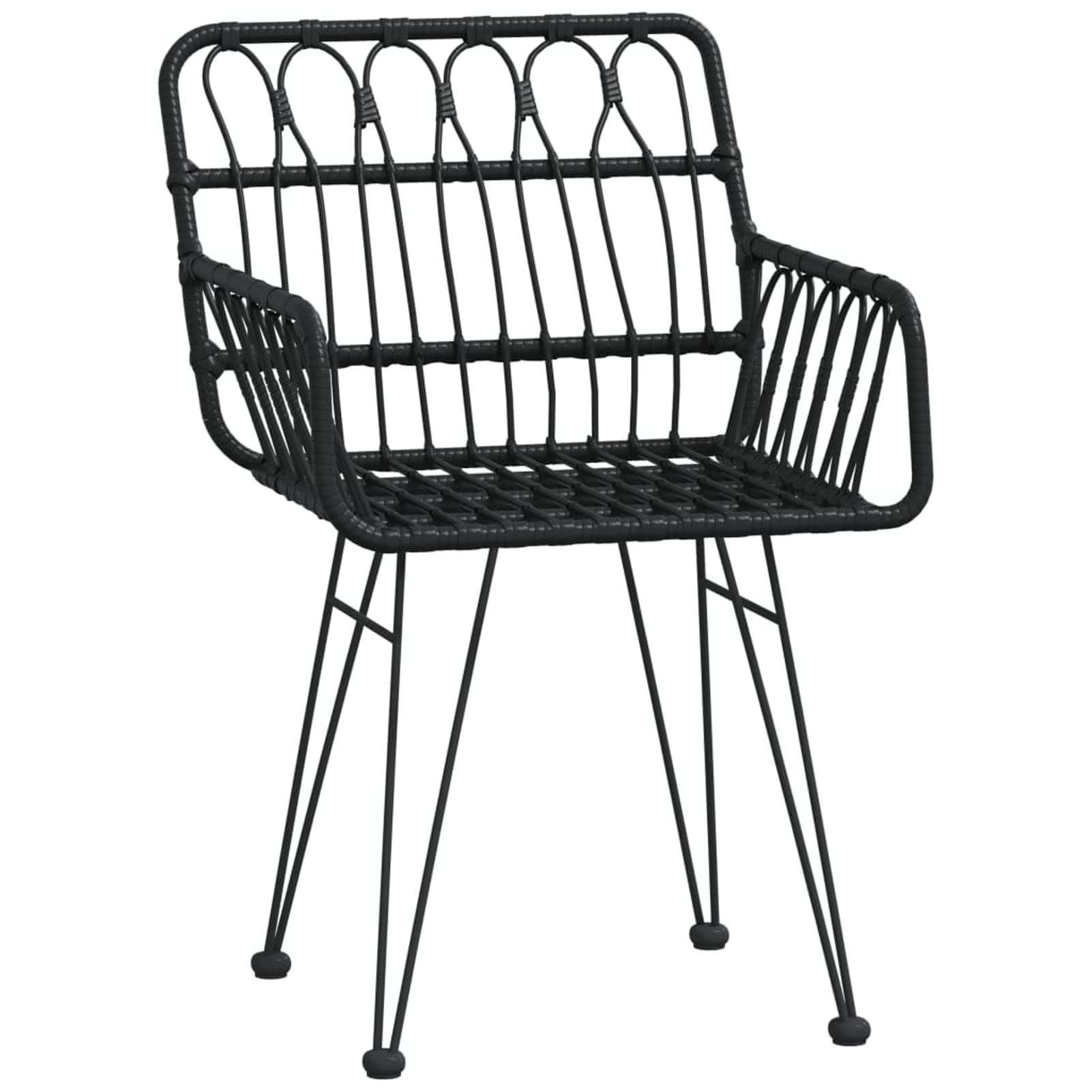 3157854 Set da Pranzo da Giardino 5 pz Nero in Polyrattan Testata in Legno,Testata Letto Matrimoniale Muebles Dormitorio Spalliera Letto Testiere per Letto Matrimoniale