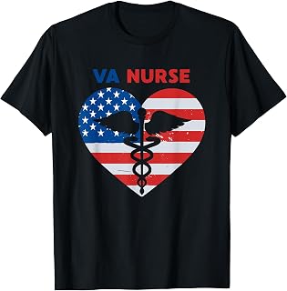 VA Nurse Nursing Staff USA Flag Vet Nursing T-Shirt