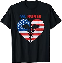 VA Nurse Nursing Staff USA Flag Vet Nursing T-Shirt