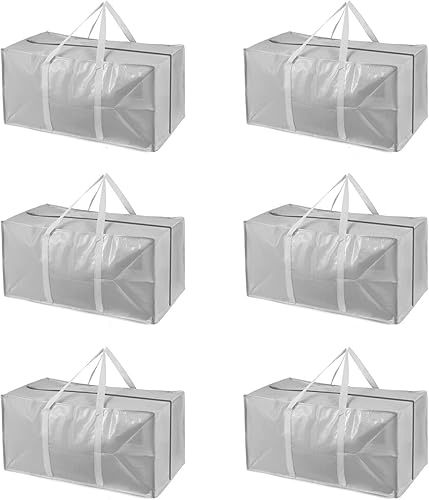 Bolsas de mudanza extra grandes resistentes con asas extra largas, incluye correas de mochila, fácil almacenamiento para ahorrar espacio (juego de