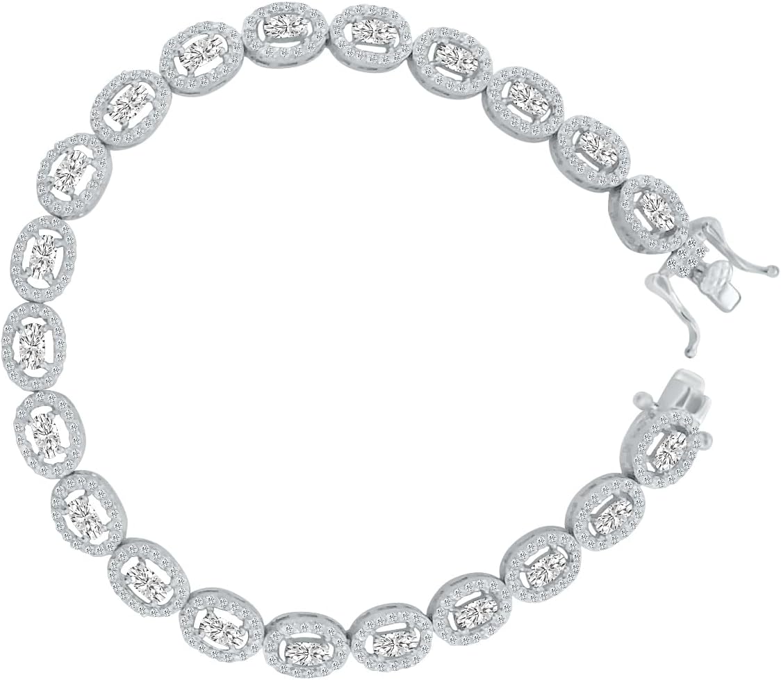 Emma Jewelry 925 Sterling Silver CZ Bracelet for Women
