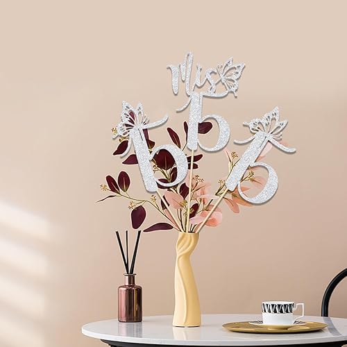 Miniatura 5 de Mis 15 palos de centro de mesa, decoraciones de feliz cumpleaños de 15, Hello 15, Cheers to 15 años de edad, suministros de fiesta de aniversario,