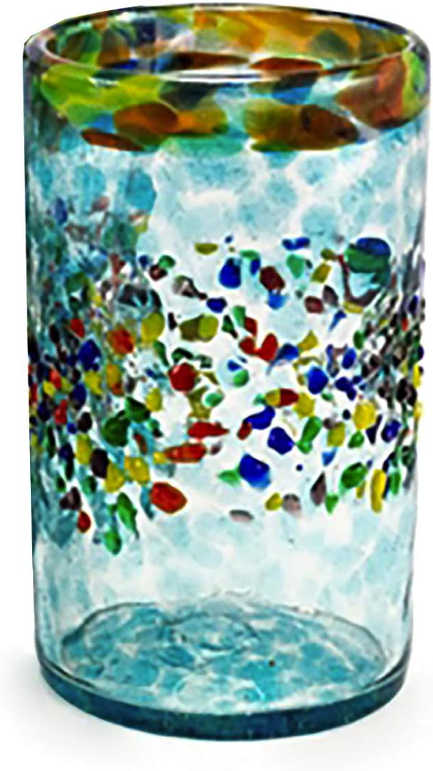 Aqua Del Sol Hand-Crafted Blown Recycled Glass 16 ounce Pint Glass