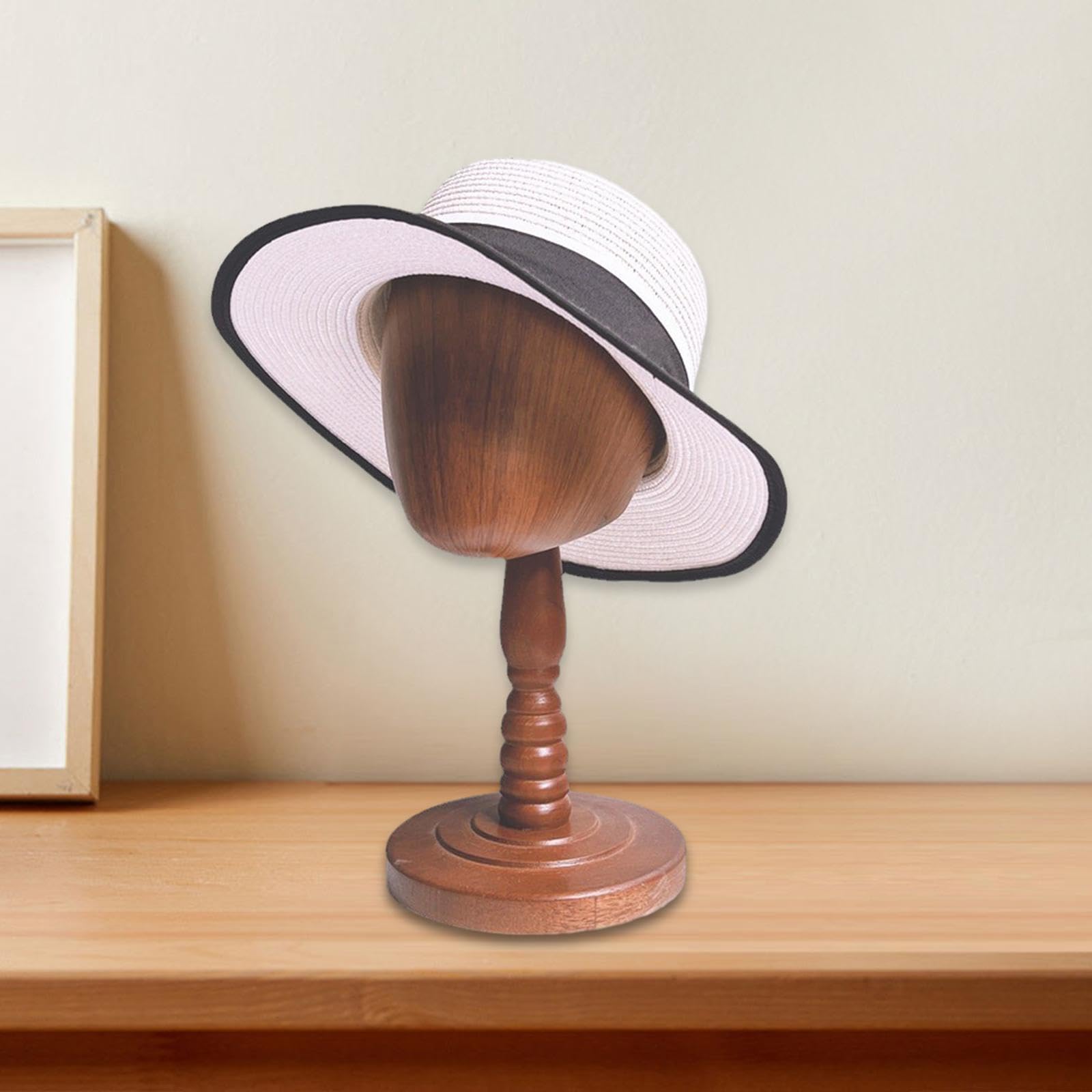 Colcolo Testa di manichino in legno modello cappello posticci espositore altezza 36 cm materiale legno