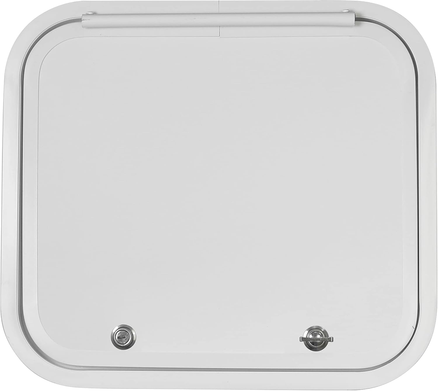 RV Baggage Door 18" Wide X 16" High with Rounded Corners and Thumblocks for RV's- Compartment Access Storage Doors with Top Hinge- Camper Trailer Motor Home- White