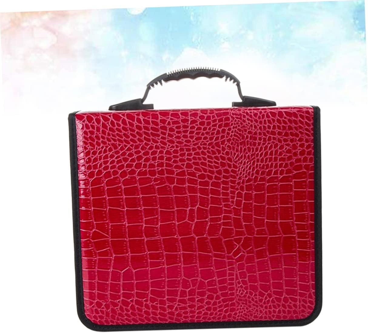 CD Storage Bag 400 Capacity Large PU Zipper Holder Crocodile Pattern 2 Pcs CD/DVD Organizer for Home and Travel