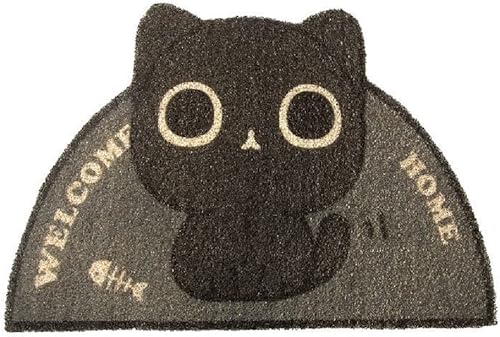 Tapete de arena para gatos y mascotas, de 23.6 x 15 pulgadas, a prueba de agua, de PVC, lindo, tapete de alimentación antideslizante, fácil de