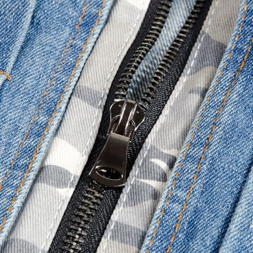 Denim Vest Men Ripped Distressed Destroyed Hooded Sleeveless Button Down Jean Vest3