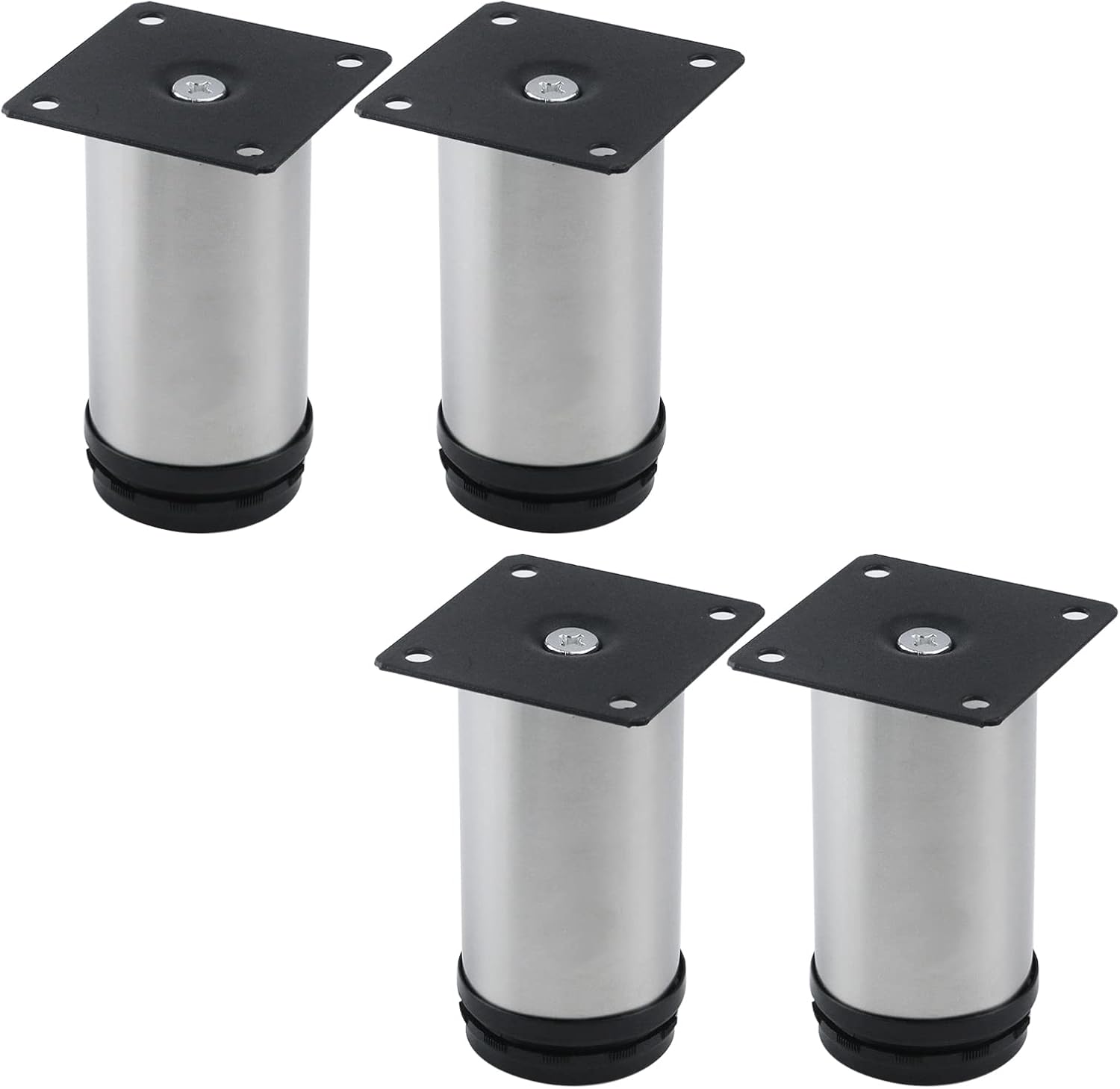 Antrader Metal Adjustable Furniture Foot Legs Round