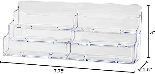 Miniatura 4 de Marketing Holders Tarjetero acrílico de tres niveles y seis bolsillos para tarjetas de contacto de 3.5 x 2 pulgadas para médicos, oficinas, oficinas