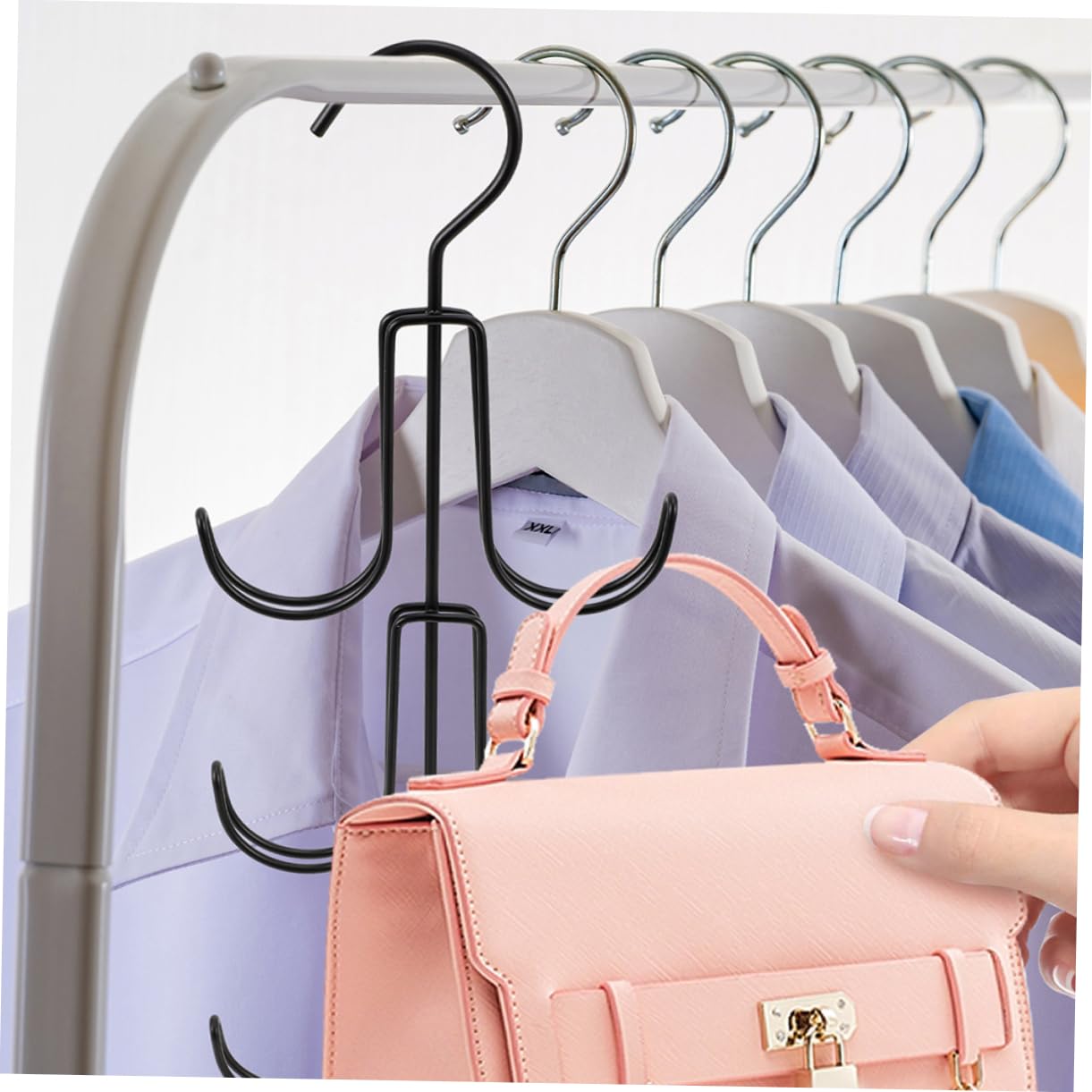 KOMBIUDA 2 Pcs Handbag Hanger Purse Organizer for Closet Bag Storage Holder Space-Saving Stylish